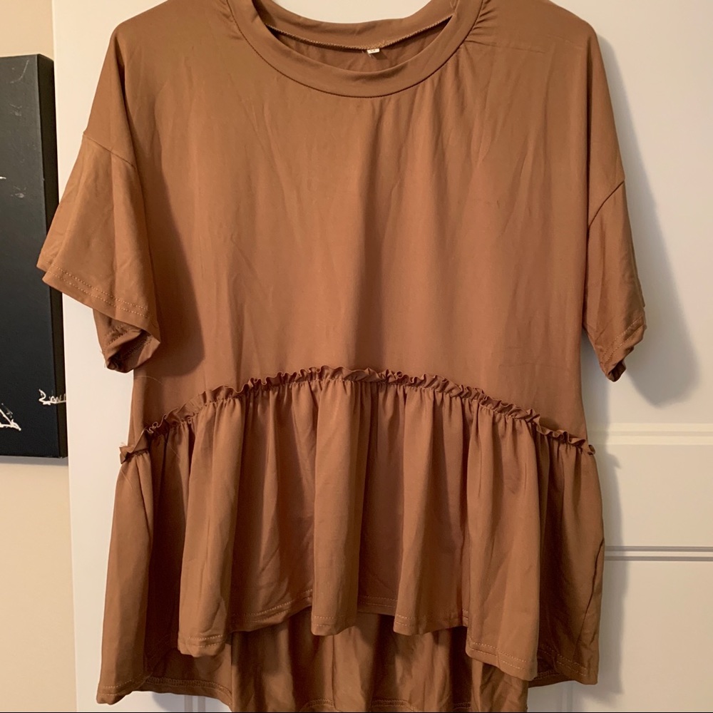 Tan Flowy Blouse